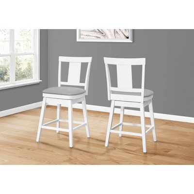 NicBex Set of 2  Bar Stools for Kitchen Island,Leather Counter Bar Stools with Footrest,Bar Chairs for Dining Rooms,Kitchens Islands,Espresso/White