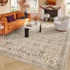 Lahome Vintage Full Coverage Floral Border Short Pile Velvet Rectangular Indoor Area Rug - 2 of 4