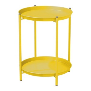 Senpuki Versatile Indoor & Outdoor End Table - 18" Round Side Table , UV & Rust Resistant Finish - 1 of 4