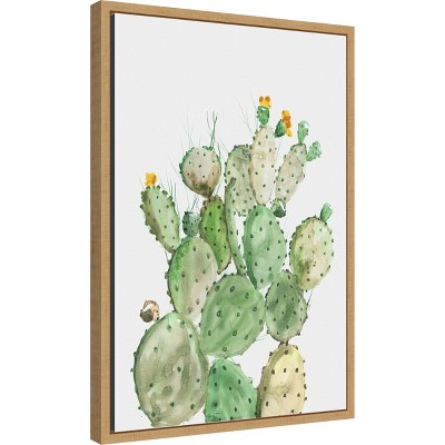 Amanti Art Sunny Cactus by Aimee Wilson Canvas Wall Art Print Framed 16 x 23-in.