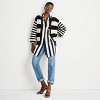 Women's Striped Slouchy Cardigan - Future Collective™ with Kahlana Barfield Brown Black/White  - image 3 of 3