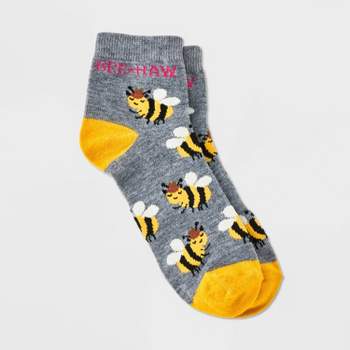 Women's "Bee-Haw" Ankle Socks - Xhilaration™ Charcoal Gray 4-10