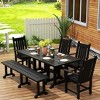 WestinTrends 6 Piece Outdoor Patio Dining Set Outdoor Table and Bench Armchair Set - 2 of 2