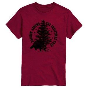 Men's - Instant Message - Raccoon Around The Christmas Tree Short Sleeve Graphic T-Shirt - 1 of 4