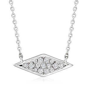 Ross-Simons 0.20 ct. t.w. Diamond Kite-Shaped Necklace in Sterling Silver - 1 of 2