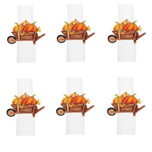 Gallerie II Pumpkin Wheelbarrow Napkin Ring Set of 6 - 1 of 1