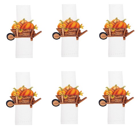 Gallerie II Pumpkin Wheelbarrow Napkin Ring Set of 6 - image 1 of 1