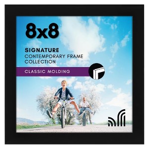 8x8 Composite Wood Picture Frames with Shatter Resistant Glass - Hang Horizontally or Vertically - 1 of 4