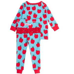 RuffleButts Toddler Girls Modal Blend Ruffle Long Sleeve Pajama Set, Signature Rear Ruffles - 1 of 4