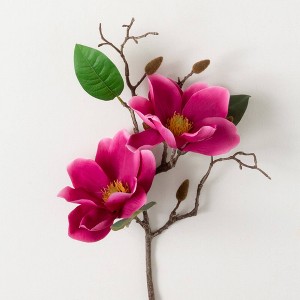 Sullivans Artificial Magnolia Spray Fuchsia 26"H; Fushia - 1 of 2