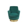 Velvet Swivel Barrel Chair, Comfy Round Accent Armchair with 360° Swivel & Gold Iron Base for Living Room & Bedroom - 2 of 4