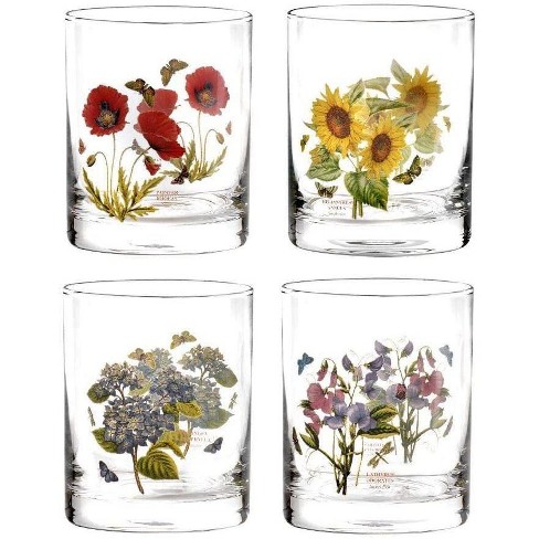 Portmeirion Botanic Garden Double Old Fashioned Glasses, Set Of 4, Assorted  : Target