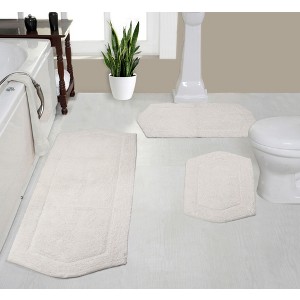 Waterford Collection Cotton Tufted Set of 3 Bath Rug Set - Home Weavers - 1 of 4