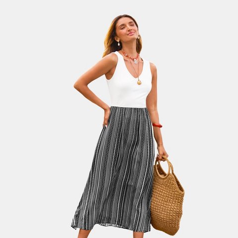 Женские платья Cupshe Women's Boho Chic Printed Maxi Dress for Beach Getaways-M-Black