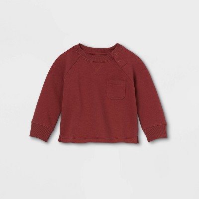 Baby Knit Pullover Sweatshirt - Cat & Jack™ Burgundy 6-9M