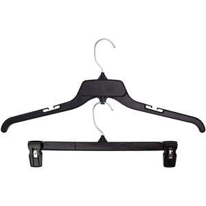 Maison Hanger Recycled Plastic Combo Set 19" Short and 14" Bottom 360 Degree Swivel For Home, Office & Retail Stores 15 Pack - 1 of 4