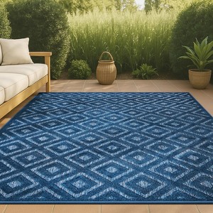 Portmany Neutral Diamond Trellis Indoor/Outdoor Area Rug - JONATHAN Y - 1 of 4