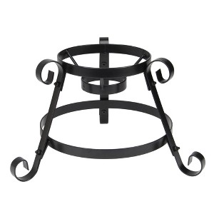 Northlight 9.25" Black Scroll Designed Garden Gazing Ball Outdoor Patio Stand - 1 of 2