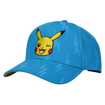 Pokemon Pikachu Winking Face Men's Blue Baseball Cap