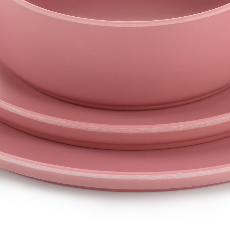 Gibson Home Canyon Crest 12 Piece Round Melamine Dinnerware Set in Pink, 4 of 9