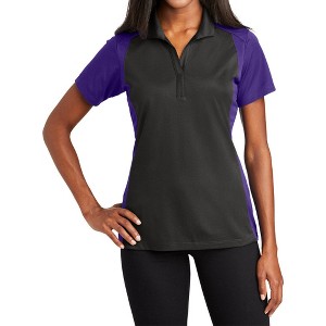 Mafoose Women's Colorblock Short Sleeve Micropique Sport-Wick Moisture-Wicking Polo T-Shirt - 1 of 4