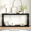Vintage Wood Grain Console Table with Bottom Shelf and Four Vase Legs, Suitable for Entryway, Hallway, Living Room, Bedroom - 2 of 4
