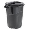 Paaaawaters 32 Gallon Heavy Duty Plastic Garbage Can, Included Lid, Indoor/Outdoor, Black - 4 of 4