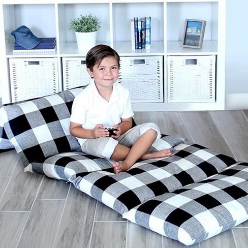 Butterfly Craze Floor Pillow Case Mattress Bed Lounger Cover Black white Queen Cozy Seating Solution For Kids Adults Target