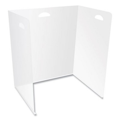 deflecto Lightweight Desktop Barriers, 22 x 16 x 24, Polypropylene, Clear, 10/Carton
