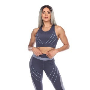 Women's Cut Out Back Mesh Sports Bra - White Mark - 1 of 4