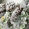 Sullivans Artificial Flocked Pine 24"H  Wreath and 14"H Hanger Set, White and Black - 2 of 4
