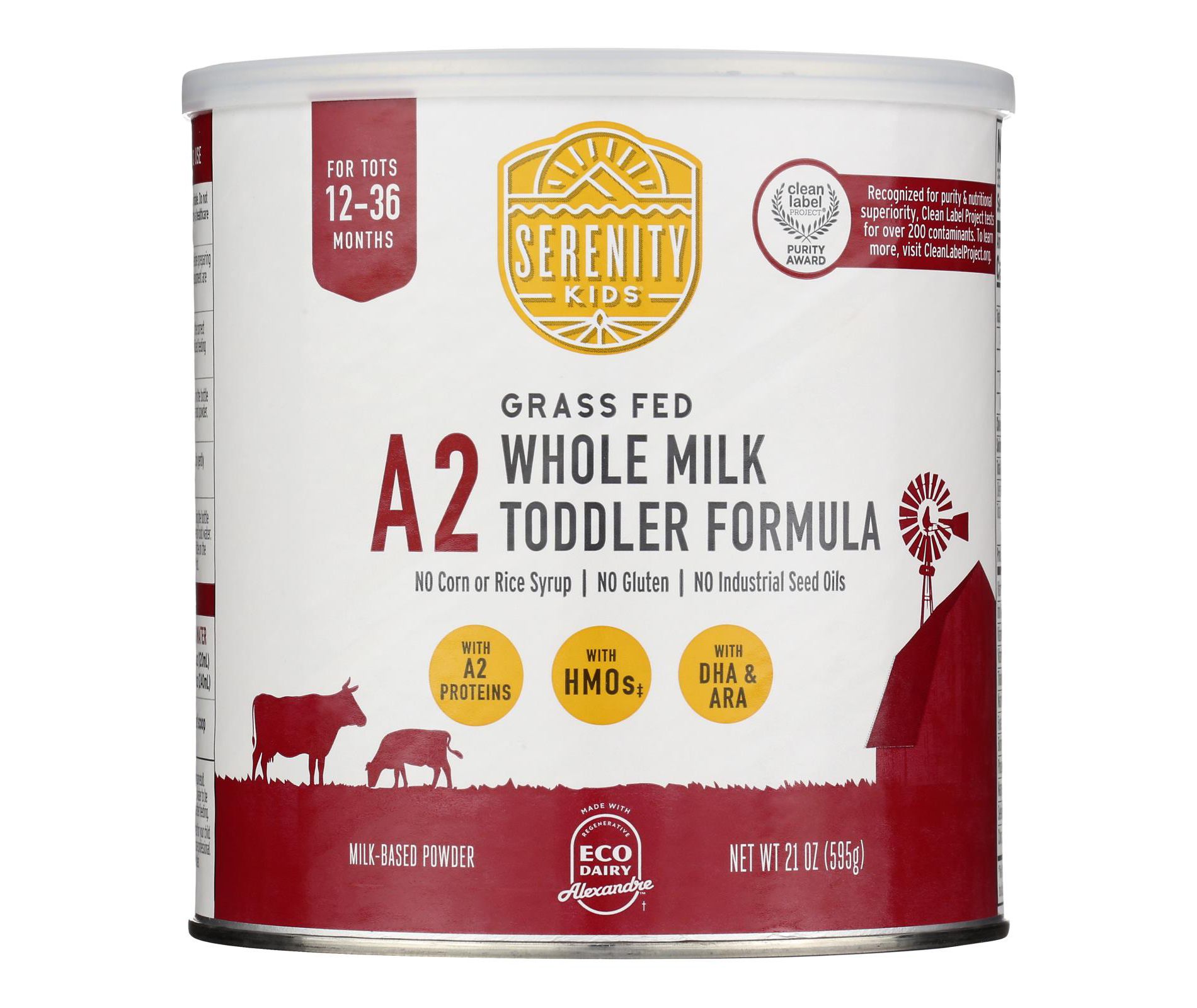 Serenity Kids Grass Fed A2 Whole Milk Toddler Formula - 21 oz