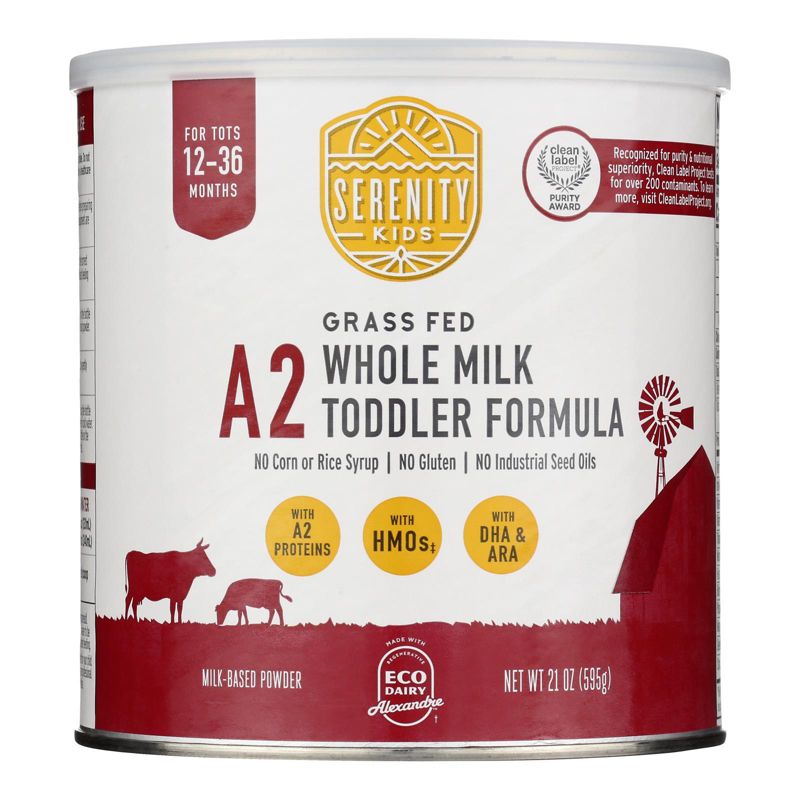 Serenity Kids Grass Fed A2 Whole Milk Toddler Formula - 21 oz, 1 of 7