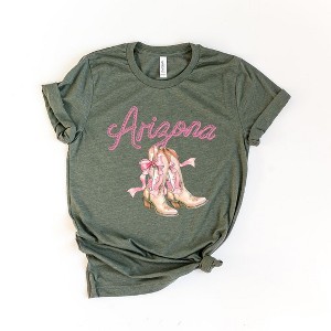 Simply Sage Market Women's Coquette Arizona Cowgirl Boots Short Sleeve Graphic Tee - 1 of 3