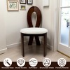 QingMoon Key-Design Dining Chairs Set of 2, PU Leather Solid Wooden Kitchen Chairs with White Round Cushion, Home Chair for Living Room - 3 of 4