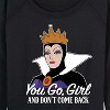 Women's - Disney Princess - You Go Girl Lightweight French Terry Wide Neck Long Sleeve Graphic Shirt - 2 of 4