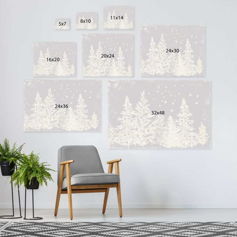 Americanflat Minimalist Modern Silent Winter Night By Pi Holiday Collection Wrapped Canvas Wall Art, 5 of 9