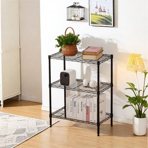 Unikito Metal Storage Shelves Wire Rack, Adjustable Heavy Duty Shelving Unit, Standing Storage Rack Shelf Organizer, 3 Tier, Black, 30"*23.6"*13.8" - image 1 of 4