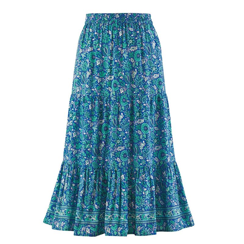 Collections Etc Tiered Border Print Skirt, 1 of 5