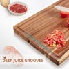 Large Acacia Wood Cutting Board, Reversible Charcuterie Board Cheese Board with Deep Groove - 4 of 4