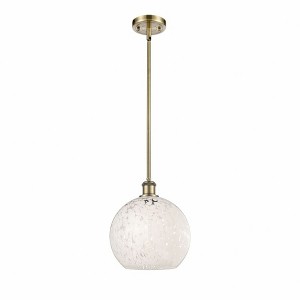 White Mouchette - 1 Light Stem Hung Mini Pendant In Modern Style-11.75 Inches Tall and 10 Inches Wide - 1 of 1