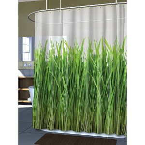 Grass EVA Shower Curtain - Green: Splash Home, Vinyl & Plastic, Geometric Pattern, Machine Washable - 1 of 4