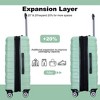 3 Piece Luggage Sets PC Lightweight & Durable Expandable Suitcase with Two Hooks, Double Spinner Wheels, TSA Lock - 4 of 4