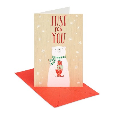 Christmas Card Polar Bear with Gifts