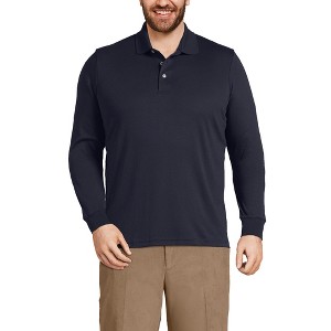 Lands' End Men's Long Sleeve Cotton Supima Polo Shirt - 1 of 4