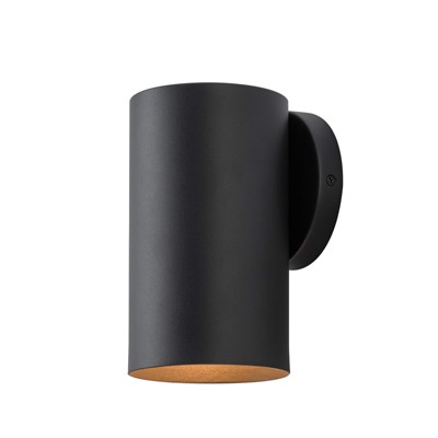 LLHZSY 7 1/2" Down Outdoor Wall Light Sconce Minimal Cylinder Light Fixture - Black