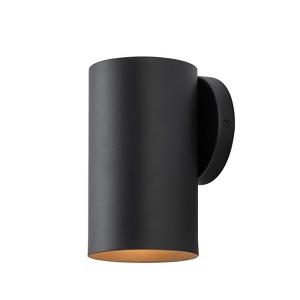 LLHZSY 7 1/2" Down Outdoor Wall Light Sconce Minimal Cylinder Light Fixture - Black - 1 of 4