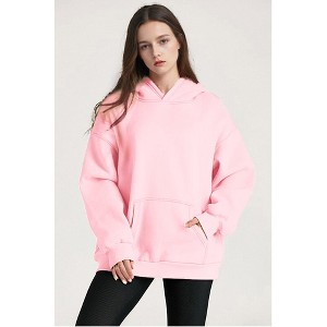 Attraco Women's Oversized Fleece Hoodie Sweatshirt with Kangaroo Pocket - 1 of 4