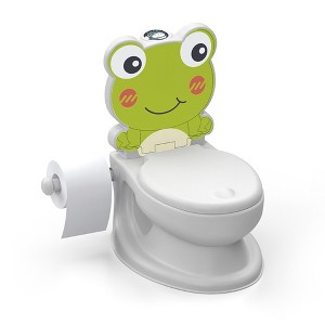 Dolu Nuve Frog Baby Toddler Potty Chair Light Sound Toilet Paper Holder, White - 1 of 4