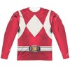Men's Power Rangers Red Ranger (Front Back Print) Long Sleeve Costume T-Shirt - 2 of 4